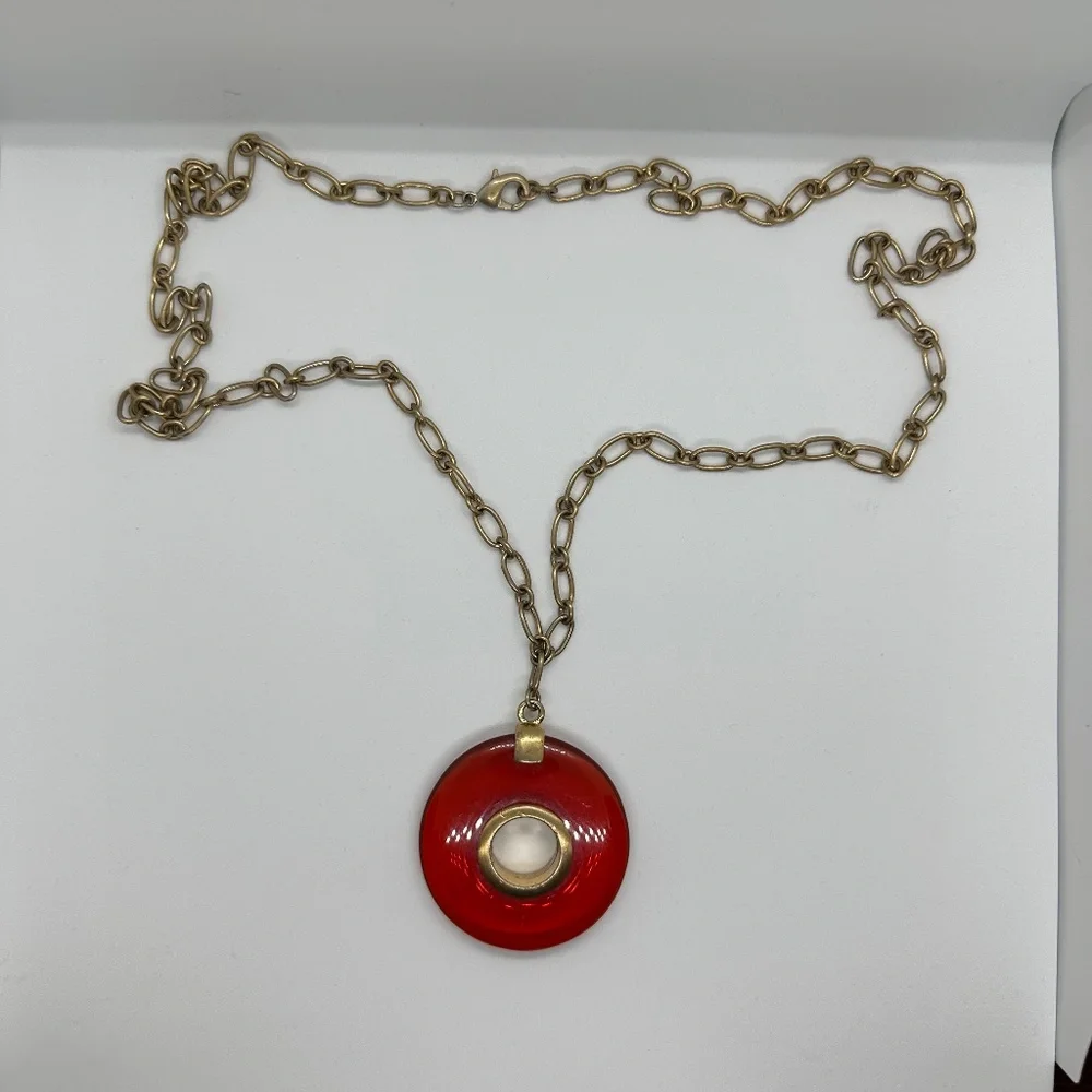 The Limited Orange Disk Pendant Necklace